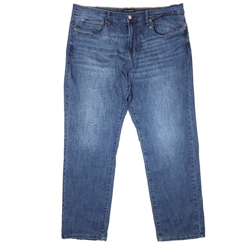 Lucky Brand 221 Straight Jeans Mens 38x32 Blue Stretch Designer USA 12" Rise